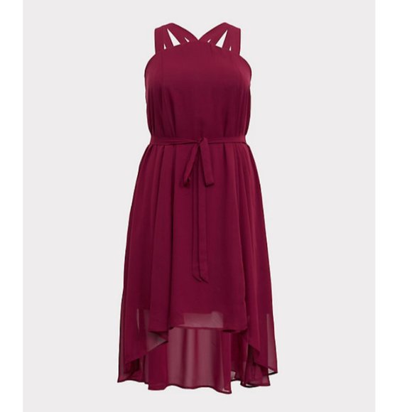 Torrid burgundy hi-low dress NWOT - Picture 1 of 7